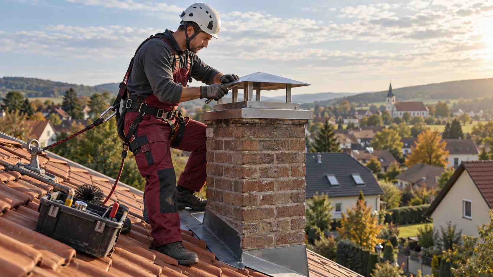 Abgeschlossene Rauchfangsanierung an einem Wohnhaus in Stockerau